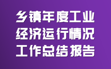 乡镇年度工业经济运行情况工作总结报告