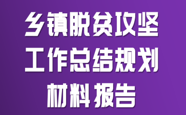 乡镇脱贫攻坚工作总结规划材料报告