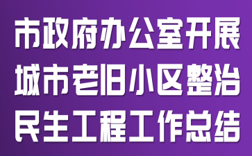 市政府办公室开展城市老旧小区整治民生工程工作总结
