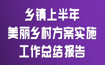 乡镇上半年美丽乡村方案实施工作总结报告