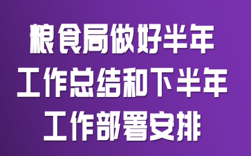 粮食局做好半年工作总结和下半年工作部署安排