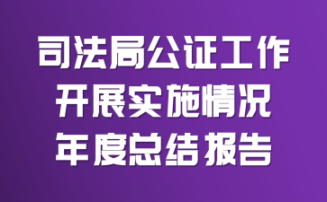 司法局公证工作开展实施情况年度总结报告