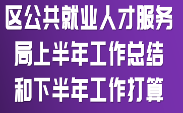 区公共就业人才服务局上半年工作总结和下半年工作打算