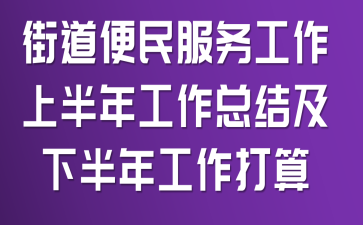 街道便民服务工作上半年工作总结及下半年工作打算