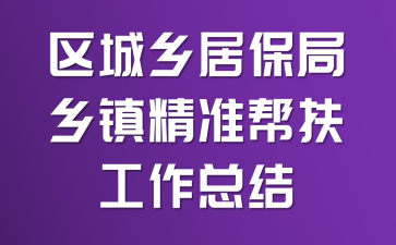区城乡居保局乡镇精准帮扶工作总结