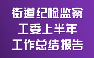 街道纪检监察工委上半年工作总结报告