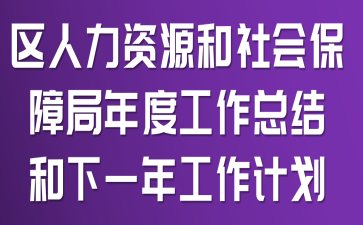 区人力资源和社会保障局年度工作总结和下一年工作计划