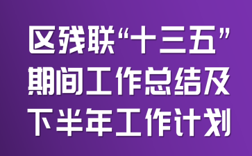区残联“十三五”期间工作总结及下半年工作计划