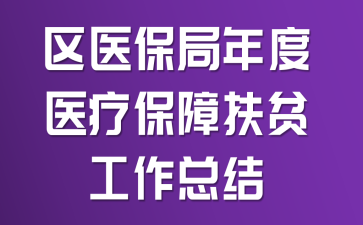 区医保局年度医疗保障扶贫工作总结