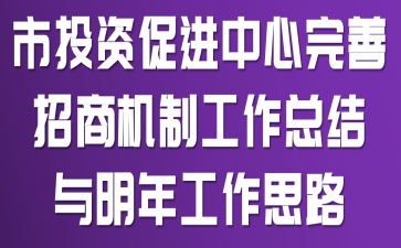 市投资促进中心完善招商机制工作总结与明年工作思路
