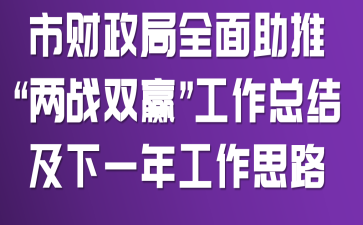 市财政局全面助推“两战双赢”工作总结及下一年工作思路