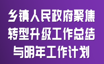 乡镇人民政府聚焦转型升级工作总结与明年工作计划