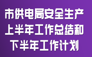 市供电局安全生产上半年工作总结和下半年工作计划