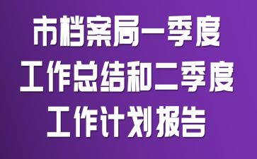 市档案局一季度工作总结和二季度工作计划报告