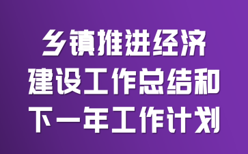 乡镇推进经济建设工作总结和下一年工作计划