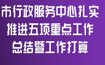 市行政服务中心扎实推进五项重点工作总结暨工作打算