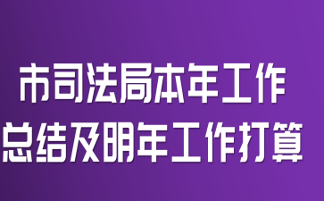 市司法局本年工作总结及明年工作打算
