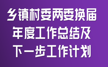 乡镇村委两委换届年度工作总结及下一步工作计划