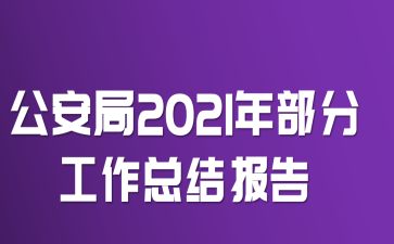 公安局2021年部分工作总结报告