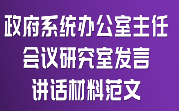 政府系统办公室主任会议研究室发言讲话材料范文