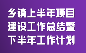 乡镇上半年项目建设工作总结暨下半年工作计划