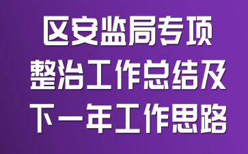 区安监局专项整治工作总结及下一年工作思路