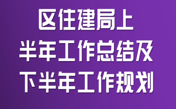 区住建局上半年工作总结及下半年工作规划