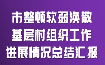 市整顿软弱涣散基层村组织工作进展情况总结汇报