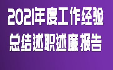 2021年度工作经验总结述职述廉报告
