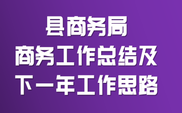 县商务局商务工作总结及下一年工作思路