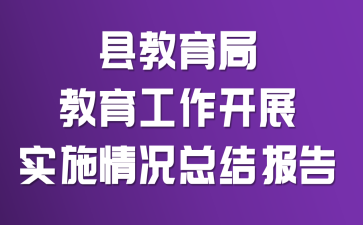 县教育局教育工作开展实施情况总结报告