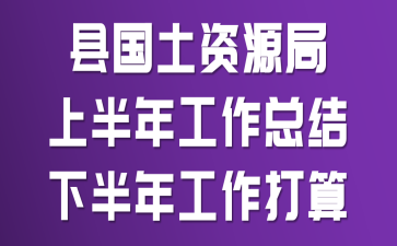 县国土资源局上半年工作总结下半年工作打算