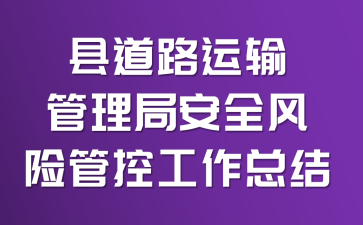 县道路运输管理局安全风险管控工作总结