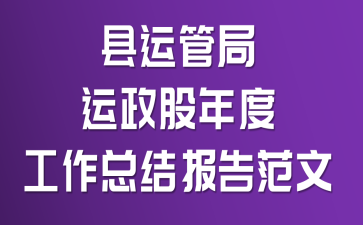 县运管局运政股年度工作总结报告范文