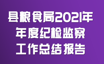 县粮食局2021年年度纪检监察工作总结报告