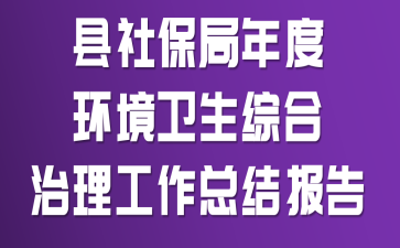 县社保局年度环境卫生综合治理工作总结报告