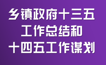 乡镇政府“十三五”工作总结和“十四五”工作谋划