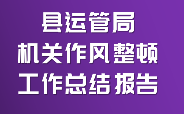 县运管局机关作风整顿工作总结报告