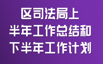 区司法局上半年工作总结和下半年工作计划