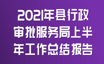2021年县行政审批服务局上半年工作总结报告
