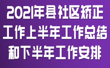 2021年县社区矫正工作上半年工作总结和下半年工作安排