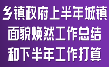 乡镇政府上半年城镇面貌焕然工作总结和下半年工作打算