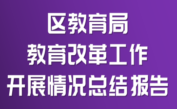 区教育局教育改革工作开展情况总结报告