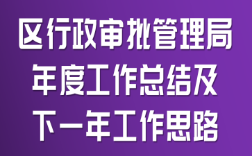 区行政审批管理局年度工作总结及下一年工作思路