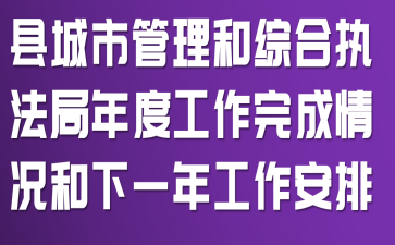 县城市管理和综合执法局年度工作完成情况和下一年工作安排
