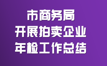 市商务局开展拍卖企业年检工作总结