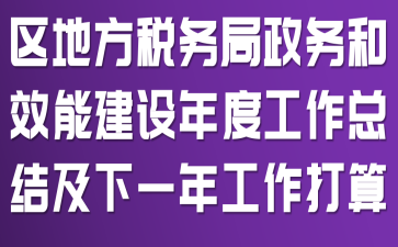 区地方税务局政务和效能建设年度工作总结及下一年工作打算
