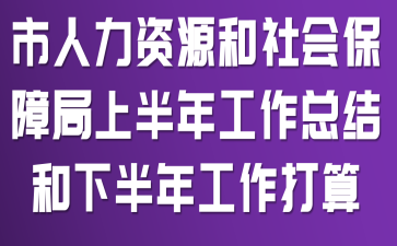 市人力资源和社会保障局上半年工作总结和下半年工作打算