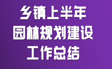乡镇上半年园林规划建设工作总结