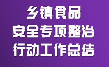 乡镇食品安全专项整治行动工作总结